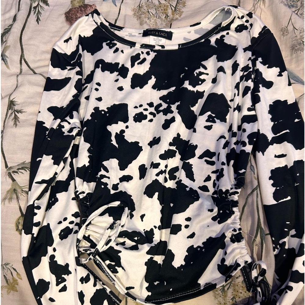 Cow print top